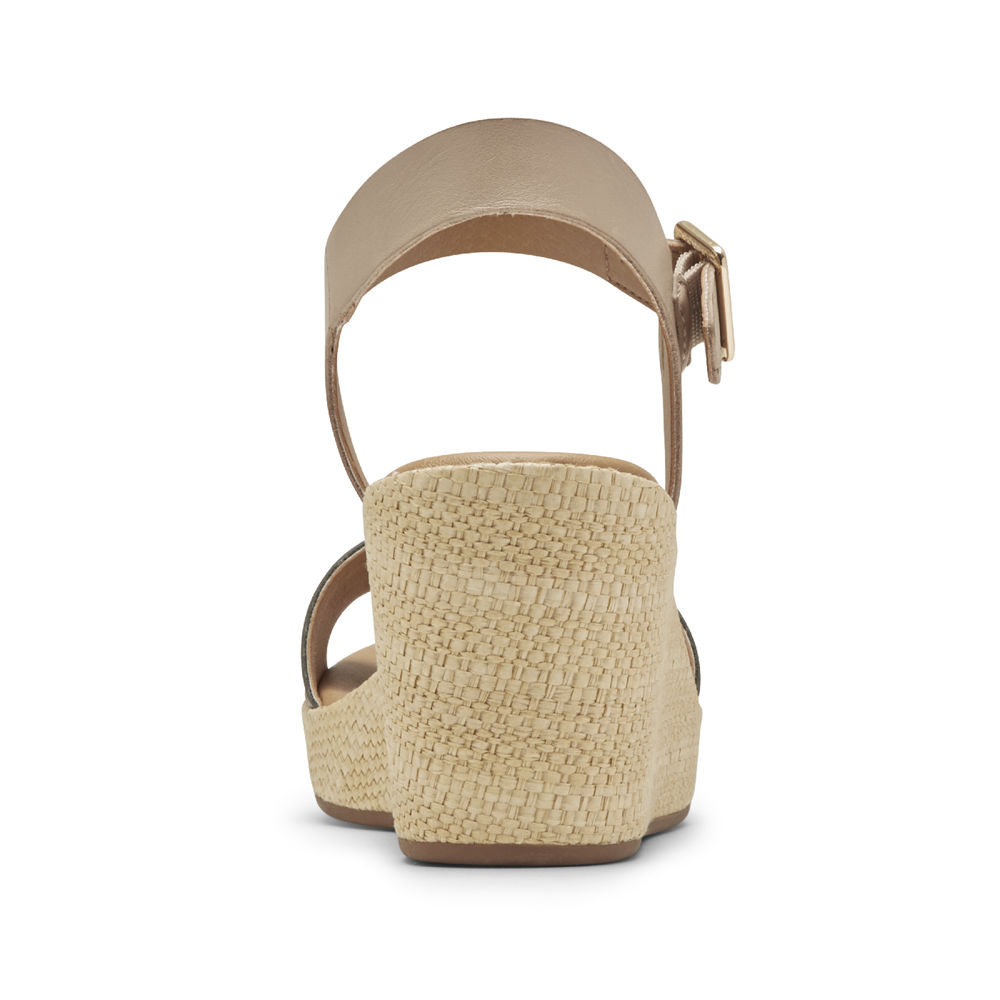 Sandálias Rockport Mulher Prateadas - Lyla Ankle-Strap - 30185WUZD